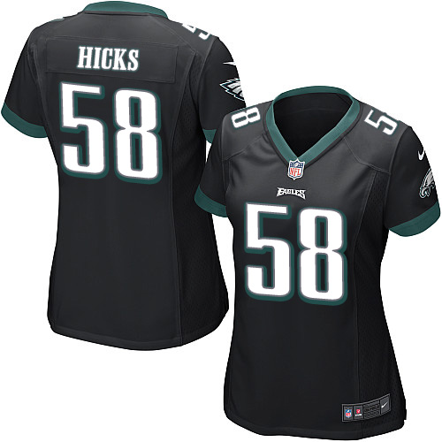 Women's Game Jordan Hicks Nike Jersey Black Alternate - #58 NFL Philadelphia Eagles